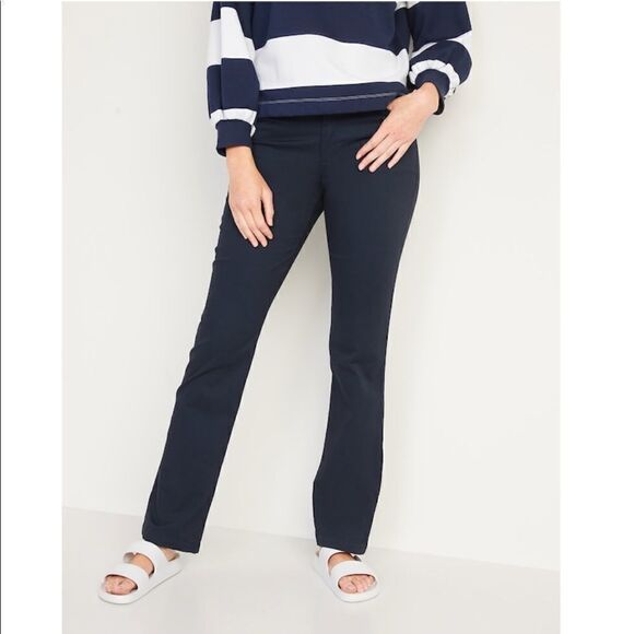 Old Navy Mid-Rise Bootcut Khakis Pants Size 0 - Picture 1 of 11